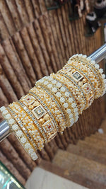 Royal Rajwadi Kundan & Pearl (Moti) Bridal Bangle Set | Indian Wedding & Festive Wear Chuda Collection