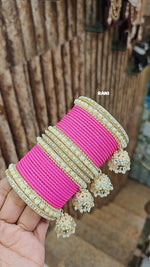 Golden Jhumar Bangle Set with Matte Dotted Bangles Set Bangles | Traditional Indian Bridal & Festive Jhumki Set for Women