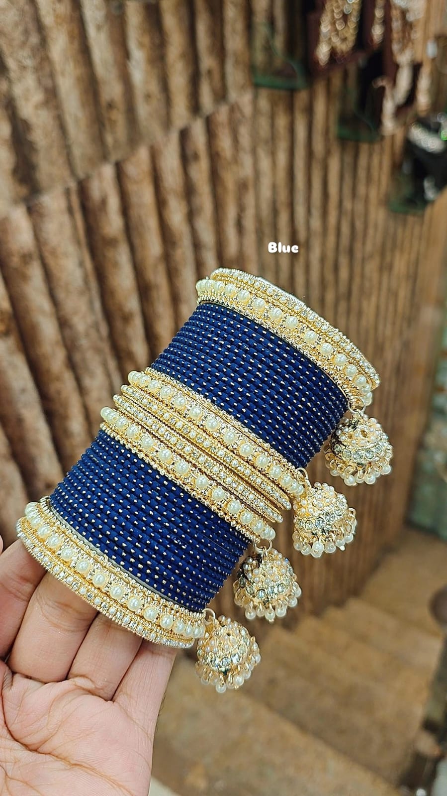 Golden Jhumar Bangle Set with Matte Dotted Bangles Set Bangles | Traditional Indian Bridal & Festive Jhumki Set for Women