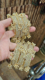 Indian Kashmiri Bangles, Shadow Stone Bangles, Ghungru Bangles, Bridal Bangles Set, Wedding Bangles, Traditional Indian Jewellery