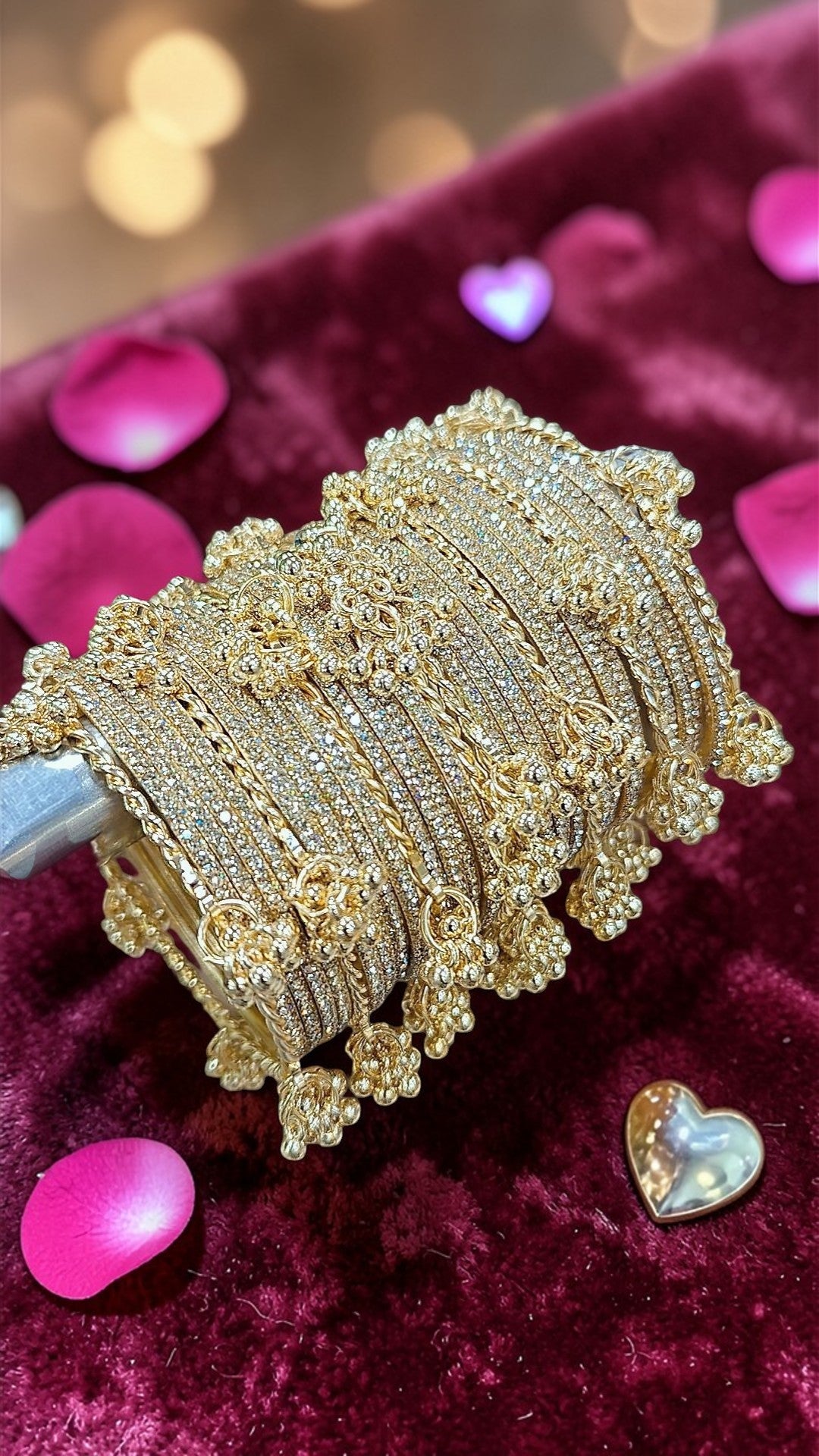 Indian Kashmiri Bangles, Shadow Stone Bangles, Ghungru Bangles, Bridal Bangles Set, Wedding Bangles, Traditional Indian Jewellery