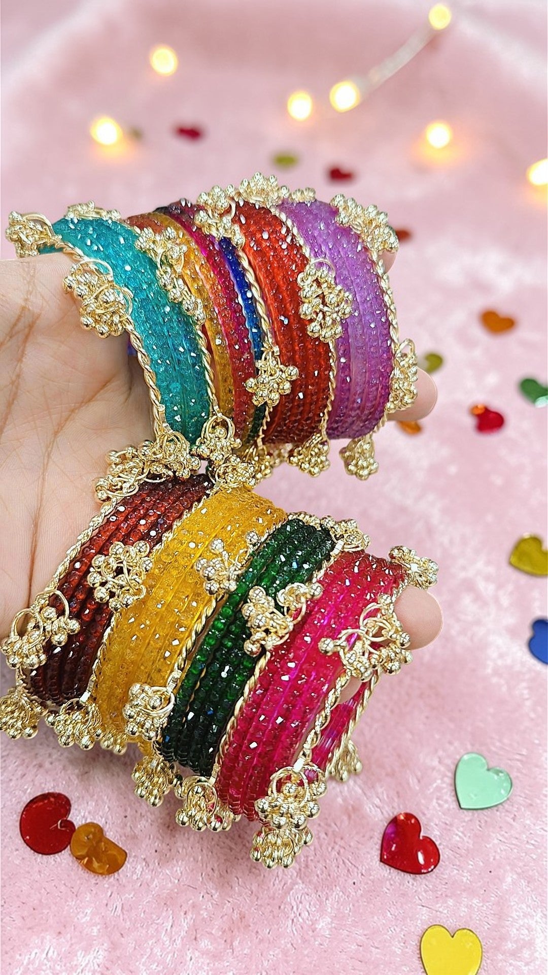 Indian New Kashmiri Ghunghroo Bangles with Flower Design | Bridal Bangle Set | Traditional Indian Jewellery Bangles Set