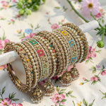 New Copper Multi Bangles Set with Jhumki Traditional Indian Ethnic Jewellery for Women Wedding & Festive Wear