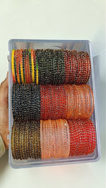 Glass Moti Bangles Combo Set 9 Stunning Colours Combo Indian Bangles Set & Jewellery | Richnees Look