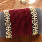 Luxurious Crafted Traditional Pearl Bangles Set, traditional Chooda, crafted Bangles Jewellery Set, Indian Chura Set, Bridal Pearl Chura