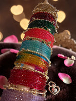 New Kashmiri Ghunghroo Bangles Set | 8 Color Combo Bridal Bangles | Flower Design Traditional Jewellery for Women