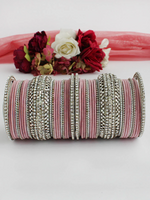 Silver Plated Engagement Bollywood Inspired Bangles Chura Set, Silver Plated Bangles Set, Pakistani Chura Set