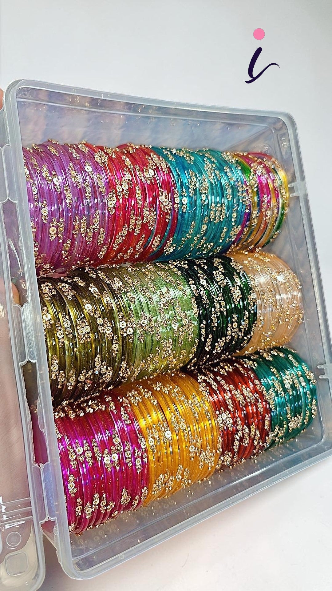 Glass Tikki Jelly Bangles Combo Set (12 Dozen, 12 Colours Box) | Premium Indian Traditional Bangles Collection for Women