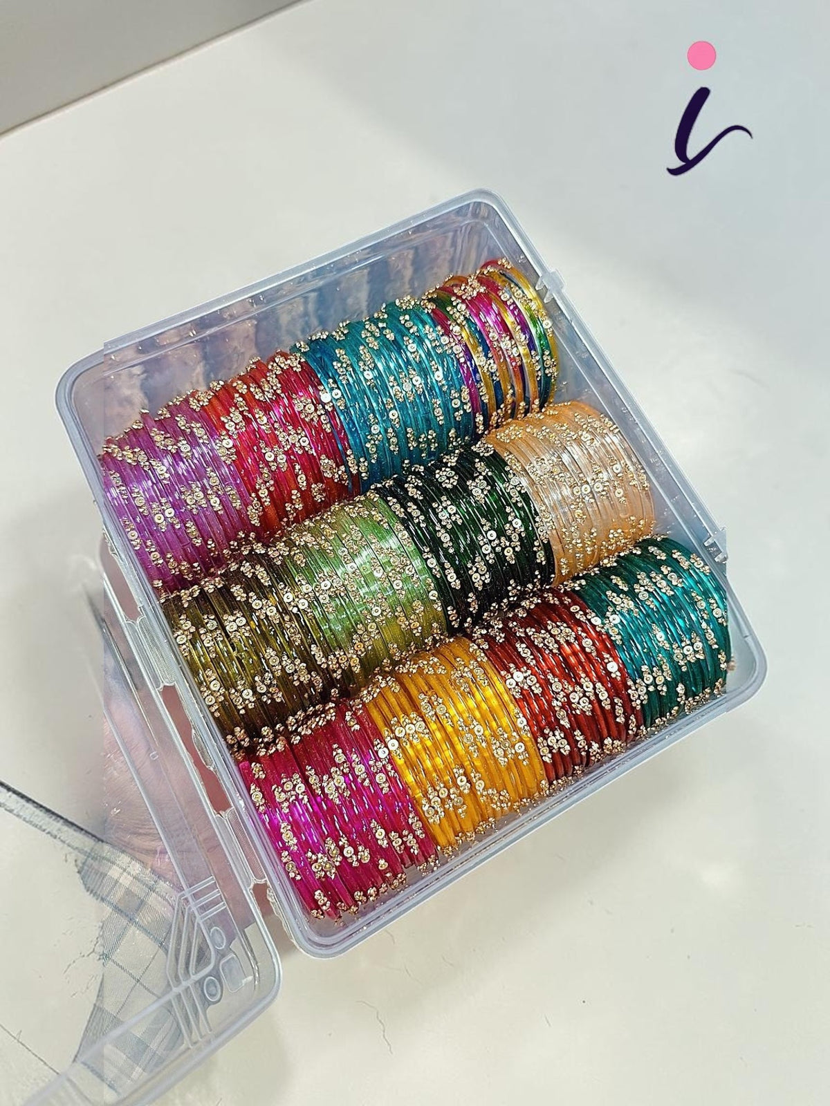 Glass Tikki Jelly Bangles Combo Set (12 Dozen, 12 Colours Box) | Premium Indian Traditional Bangles Collection for Women