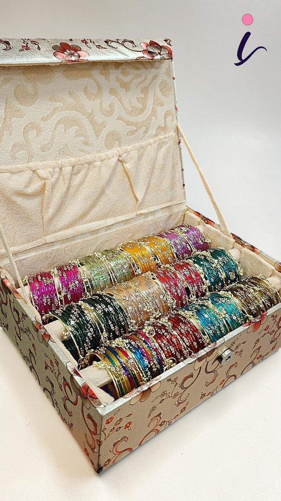 Indian New Kashmiri Ghunghroo Bangles with Tikki Jelly Glass Stone Bangles | Bridal Bangle Set | Traditional Indian Jewellery Bangles Combo Box Set