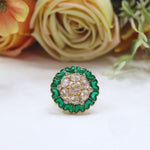 Pink Enamel Kundan Adjustable Ring – Traditional Ethnic Jewelry