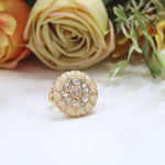 Pink Enamel Kundan Adjustable Ring – Traditional Ethnic Jewelry