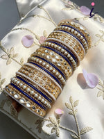 Kundan Pearl and Stone Kada Bangle Set, Traditional Indian Bridal Bangles, Designer Wedding Jewelry for Women