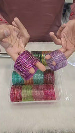 Bindi Glass Bangles Set – 12 Colours Combo Box with 12 Dozen Packing | Indian Bangles Bulk Pack