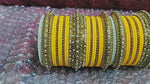 Yellow Indian Bangle Set, Bridal Bangles, Matte Bangles, Traditional Bracelet, Bridal Bangle Wedding Eid Navratri Bollywood Bangles