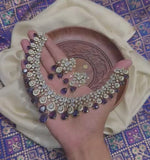 Stone Diamond-Style Necklace Set with Matching Earrings | Indian Jewellery Stone Necklace Set