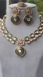Engagement Programs Dashing Looking AD Necklace Earrings Set Stylish and Unique Design Shapes
