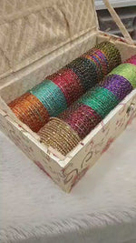 Rain Drop Glass Bangles Set – 12 Dozen (12 Colours) | Indian Bangles Bangle Bunch Set | Indian Jewellery