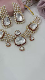 Kundan Pearl Necklace Set with Earrings | Indian Jewellery – Kundan Pearl Necklace Set