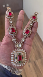 Pakistani Polki Traditional Necklace Earrings Set, Indian Polki Necklace Earrings Set, Jaipuri Ethnic Necklace Jewelry Set, Polki Bridal Jewelry Set, Indian Choker Set, Bollywood Polki Jewelry Set