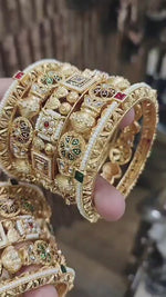 Rajwadi Meena Moti Kundan Stone Touch Bridal Bangle Set – Traditional Indian Jewellery Bangles Set