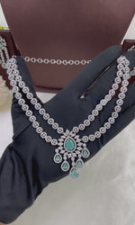 Floral Silver-Plated Drop Necklace Set with Matching Earrings | Indian Jewellery Designer Necklace Set