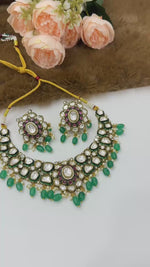 Green Kundan Choker Necklace Set with Earrings for Women | Gold Plated Bridal Jewellery | Traditional Indian Wedding & Festive Wear