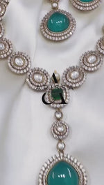 Pakistani Choker Necklace Earrings Set with CZ Stones perfect for Bridal Enhance Your Look with Timeless Beauty