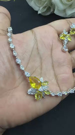 Diamond Style Necklace Set with Matching Earrings | Indian Jewellery Bridal Diamond Necklace Set