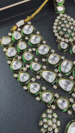 Pakistani Wedding Stylish Unique Polki Necklace Earrings Maangtika Set, Nikaah Polki Necklace Set, Indian Polki Jewelry Set, Bollywood Inspired Earrings Set, Polki Weddings Jewellery, Indian Wedding Polki Necklace Set, Polki Necklace Set