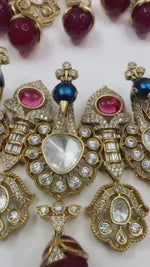 Exquisite Polki & Ruby Red Beaded Choker Set with Matching Earrings
