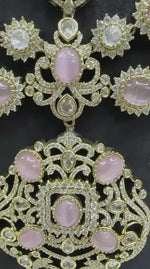 Emerald Green Stone Bridal Long Necklace Set with Earrings | Kundan Jewellery Indian Necklace Set | Traditional Wedding Jewellery