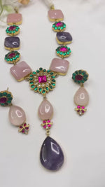 Natural Stone & Jadau Kundan Necklace Set