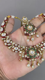 Antique Polki Necklace Earrings Indian Jewelry, Polki Necklace Set, Polki Earrings Set, Indian Polki Jewelry Set, Pakistani Polki Jewelry