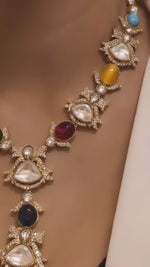 Rajsthani Statement Polki Necklace Earrings Set, Statement PolkiNecklace, Statement Polki Earrings Set, Rajsthani Polki Necklace, Rajsthani Polki Earrings, Indian Polki Jewelry Set, Bridal Rajwadi Polki Jewelry Set