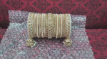 Rich Texture Pearl Indian Bangles Bracelet Set with Jhumki Borders, Indian wedding bangle set, Indian Pakistani South Asian Bridal Nikkah