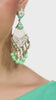 Mint Green clear crystal pair Meenakari Earrings danglers, Pearl Jhumka, Bollywood Earrings, Pakistani Earrings, Punjabi Jewelry/Jhumkas