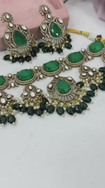 Premium Red Kundan Necklace Set with Matching Earrings | Indian Kundan Polki Jewellery Necklace Set