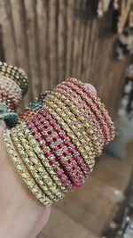 Premium Golden Shadow Thread Bangles Set – 12 Unique Colours, 4 Bangles Each