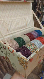 Indian Glass Stone Combo Box | Indian Jewellery | 12 Dozens 12 Colours Combo Glass Bangles Set | Premium Indian Bangles Set for Weddings & Daily Wear