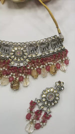 Elephant-Inspired Choker Pearl Necklace Set with Earrings – Bridal & Party Wear Jewelry