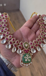 Royal Stunning Meenakari Polki Necklace Earrings Mangtika Set, Indian Royal Meenakri Jewelry Set, Pakistani Polki Necklace Set, Bollywood Meenakari Necklace Set