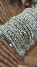 Indian Jhumki Copper & Golden Silver-Touch Stone Bridal Bangle Set | Indian Jewellery Traditional Bangles Set