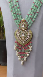 Rajsthani Lotus Floral Polki Necklace Set, Rajsthani Polki Necklace Jewerly, Lotus Floral Celebrity Necklace Set, Lotus Bridal Polki Jewelry