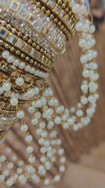 Indian Copper Kundan Jalar Moti Stone Bridal Bangle Set | Premium Indian Jewellery | Traditional Indian Bangles Set for Weddings