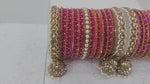Indian Bangle Set in Different Colors Pearl Bangles Set with Jhumki Borders, Indian wedding Tassel Bangles Set Woman Jewelry Set