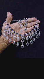 Ruby & Diamond Bridal Necklace Set with Matching Earrings | AD Jewellery Indian Necklace Set