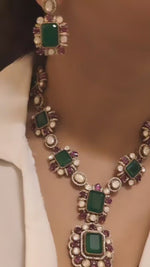 Sparkling Polki Bridal Necklace Earrings Set, Indian Polki Jewelry Set, Pakistani Polki Set, Bollywood Polki Necklace Set, Celeb Polki Jewellery, Celeb Polki Necklace Earrings Set, Bridal Polki Earrings Set