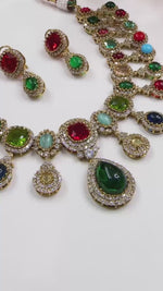 Royal Multicolor Kundan Necklace Set with Earrings – Bridal & Festive Jewelry