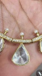 Indian Silver CZ Choker Earrings Wedding Jewelry Set